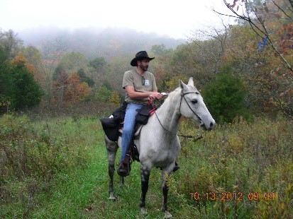 horse and rider on Blair Creek Equestrian Trail Missouri