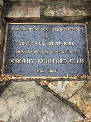 flagpole at Grand Gulf State Park honoring Dorothy Ellis